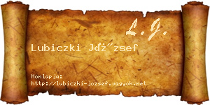 Lubiczki József névjegykártya